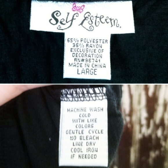 Self Esteem Ruffle Bow Top Black Size L - Picture 6 of 9